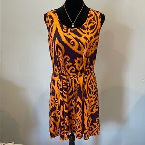 Orange and Purple Patterned Dress sleeveless